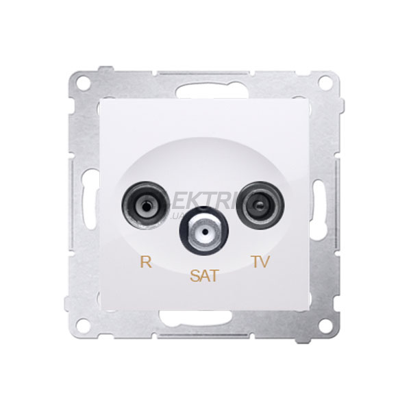 Розетка TV-R-SAT прохідна 10 дБ Simon 54, білий