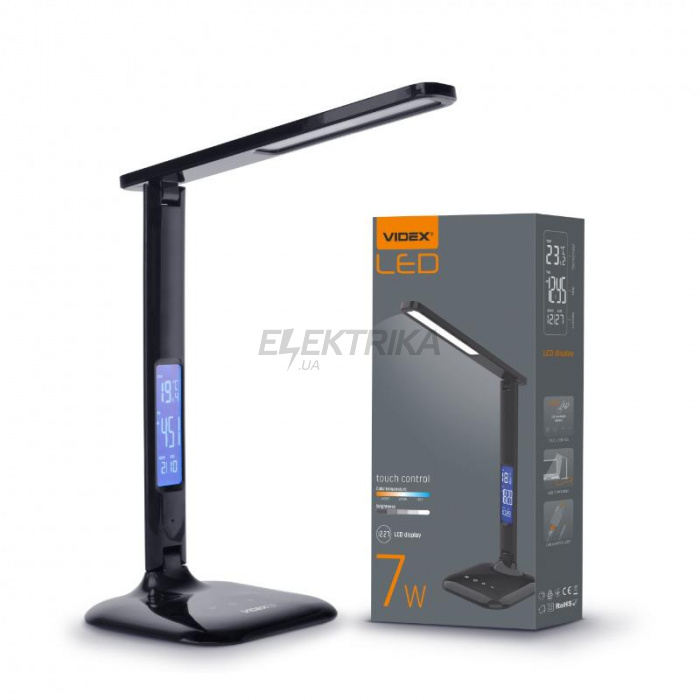LED настільна лампа VIDEX TF05B 7W 3000-5500K чорний (VL-TF05B)