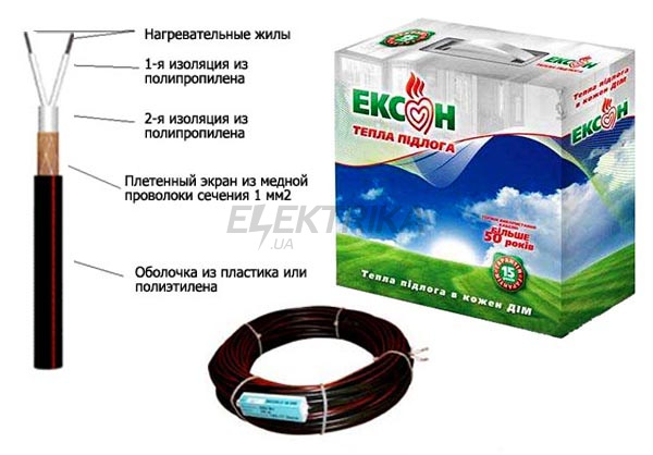 Кабель двожильний Ексон-2 16,5 340