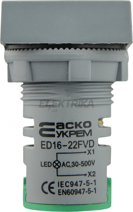 Вольтметр цифровий АСКО-УКРЕМ ED16-22 FVD 30-500В АС зелений (A0190010034)