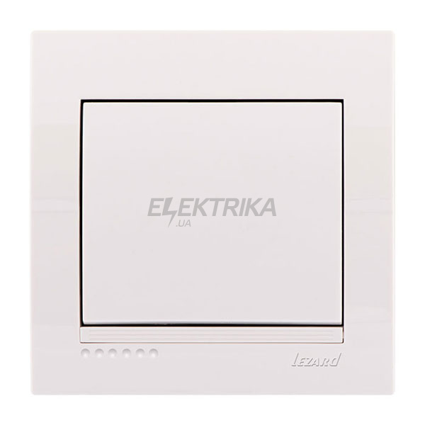 Вимикач 1-клавішний Lezard Deriy, білий