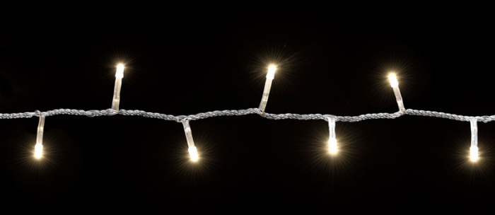 Гірлянда внутрішня DELUX STRING З 100LED 5m теплий білий/прозорий IP20 (90009495)