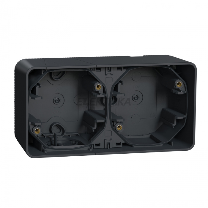 Короб для установки на поверхні Schneider Electric Mureva Styl - surface mounted box - 2 gangs horizontal-grey MUR37914
