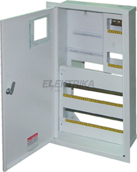 Корпус e.mbox.stand.w.f3.24.z.е металевий, під 3-ф. електронний лічильник, 24 мод., що вбудовується, з замком.
