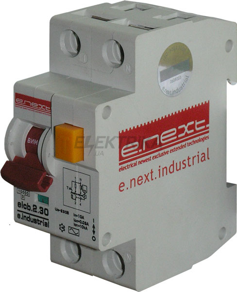Вимикач диференціального струму (дифавтомат) E.NEXT e.industrial.elcb.2.C32.300, 2р, 32А, С, 300мА (i0230012)