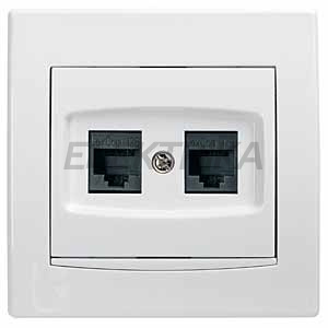 Розетка комп'ютерна Anya RJ45, rfn 5e 125 MГ, UTP, подвійна, біла, Schneider Electric