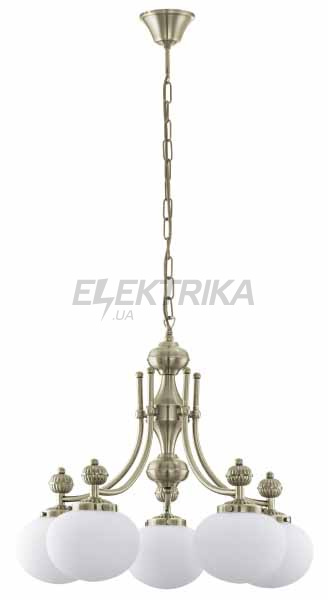 Люстра 5х60Вт Е27, білий/бронза, 92109