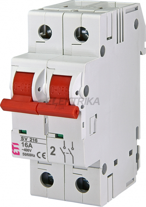 Вбудований вимикач ETI SV 216 2p 16A 002423221