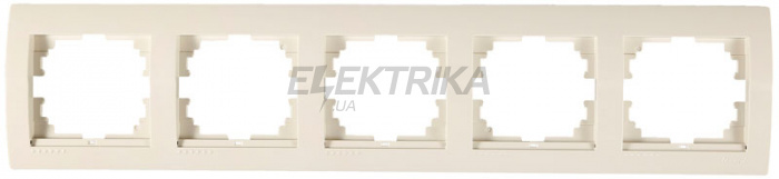Рамка 5 постів горизонтальна Lezard Deriy б/вст крем (702-0300-150)