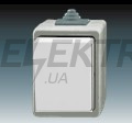 Вимикач 1-клавішний прохідний, сірий, IP44, Praktik, Elektro-Praga