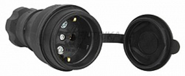 Розетка переносна із захисною кришкою каучукова e.socket.rubber.029.16, з з/к, 16А