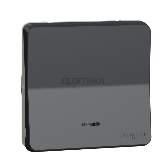 Кнопковий вимикач Schneider Electric Mureva Styl - push-button locat with LED flush & surface mounting - grey