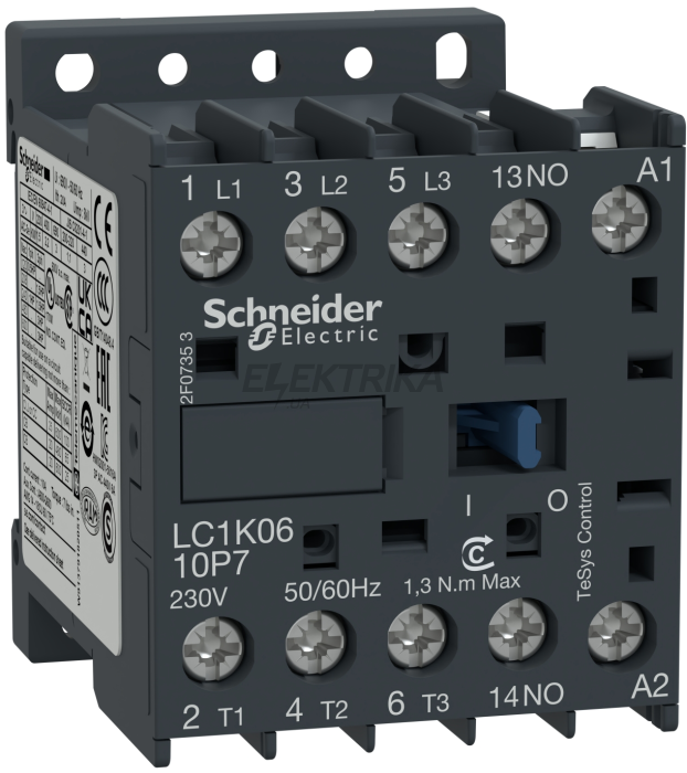 КОНТАКТОР TESYS K 3P 9A НВ ~24В ГВИНТ (LC1K0910B7)