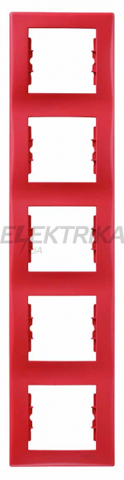 Рамка 5-постова вертикальна Schneider Electric Sedna червона (SDN5801541)