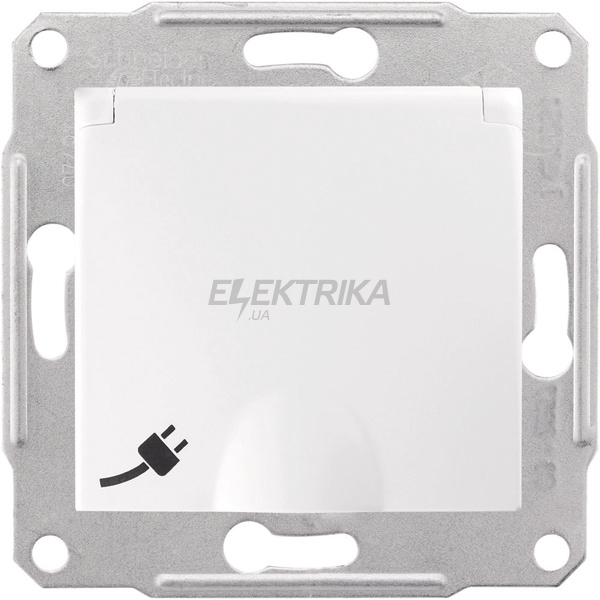 Розетка з кришкою та захисними шторками IP44 Schneider Electric Sedna білий (SDN3100321)