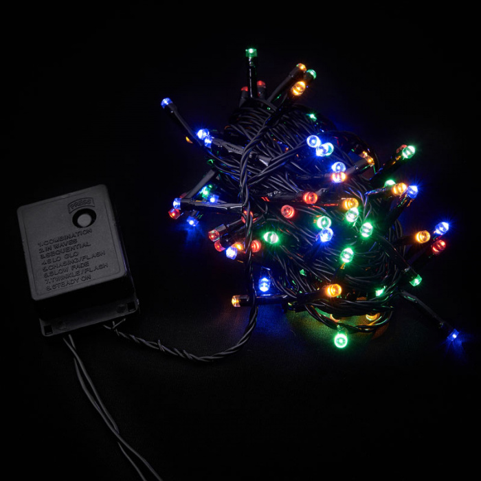 Гірлянда внутрішня DELUX STRING З 200LED 10m мульти/чорний IP20 (90009498)