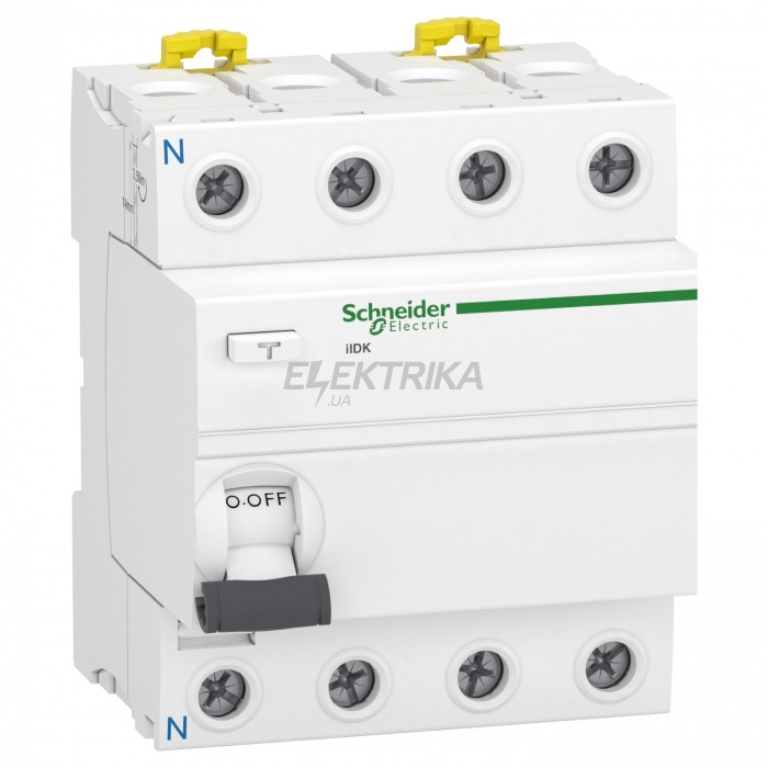 Вимикач диференціального струму Schneider Electric Диференціальний вимикач нагрівання iID K 4P 25A 300мА AC-ТИП A9R75425