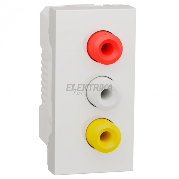 Аудіорозетка Schneider Unica New 3 RCA 1 модуль білий (NU343118)