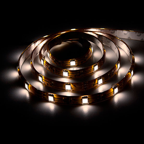 Стрічка світлодіодна LS607/ SANAN LED-RL 60SMD(5050)/m 14,4W/m 12V 5m-10-0.22mm білий теплий на білому IP65