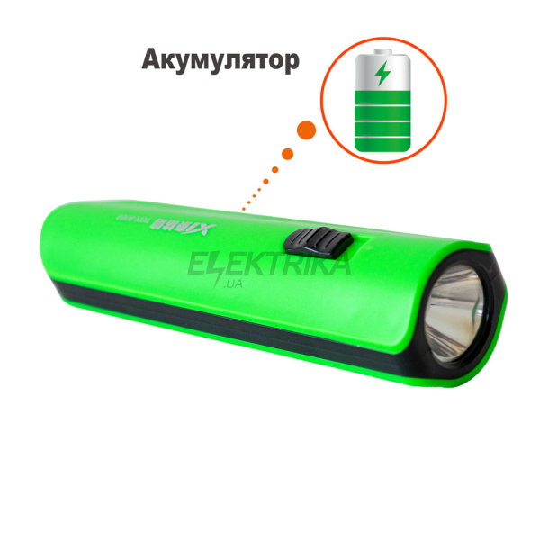 Ліхтар акумуляторний LED TGX-8069 з детектором валют зелений