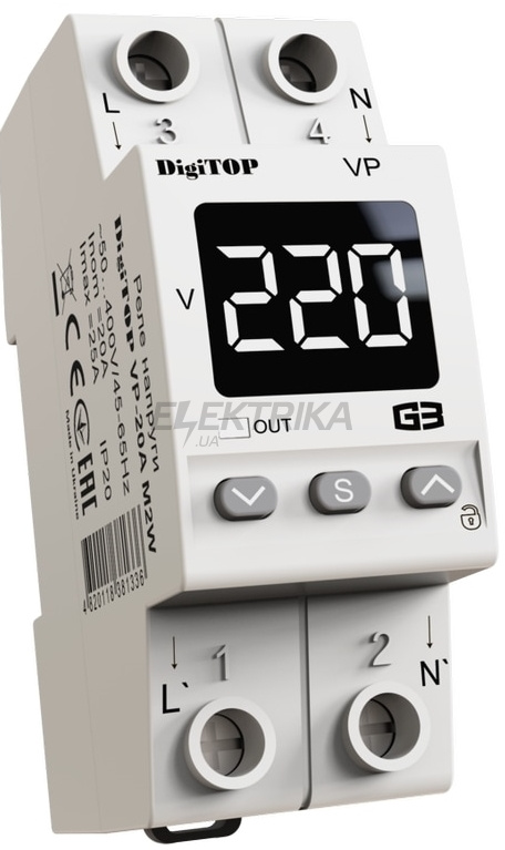 Реле напруги 16A digitop (VP-16A M2W)