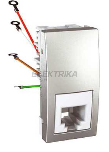 Телефонна розетка RJ11,1-М, 4 контакти, алюміній