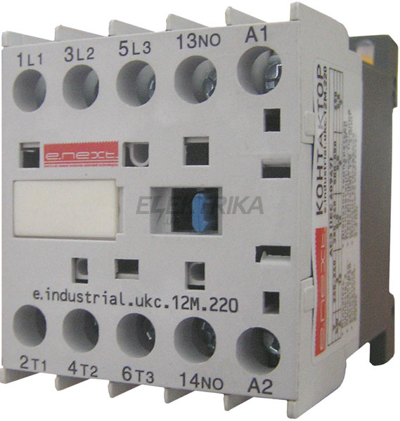 Контактор малогабаритний E.NEXT e.industrial.ukc.6M.220, 6А, 220В, no (i.0090001)