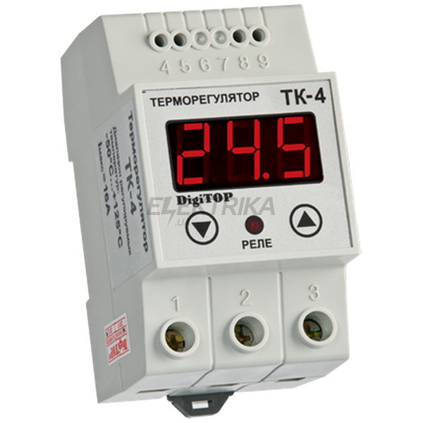 Терморегулятор ТК-4 (одноканальний, датчик DS18B20) DIN