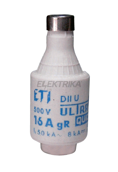 Плавка вставка запобіжник ETI DII UQ gR 10A 500V 004322004