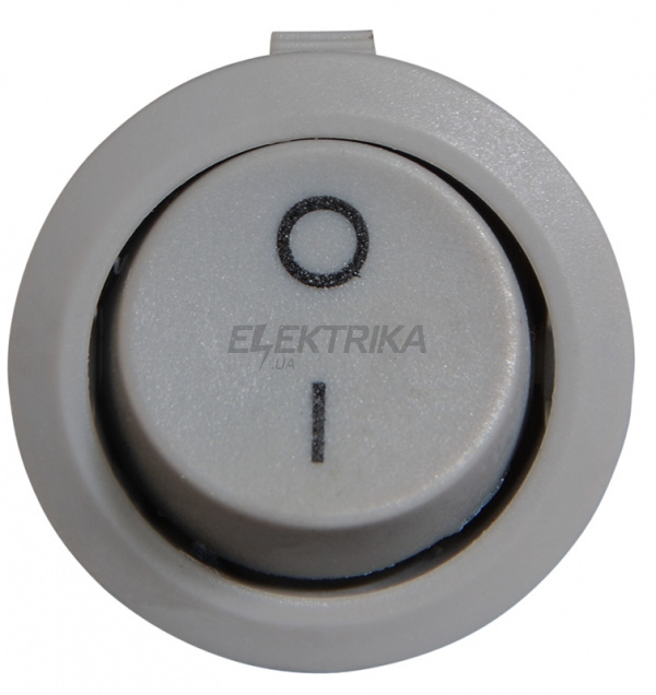 Перемикач одноклавішний АСКО-УКРЕМ KCD1-5-101 Grey/Grey круглий сірий (A0140040069)