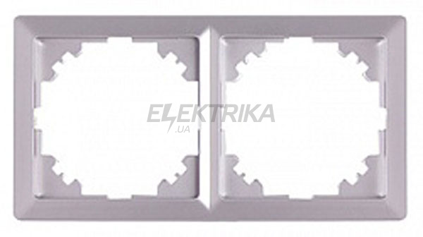 Рамка e.lux.10044L.2.fr.ivory 2-місна, "алюміній"