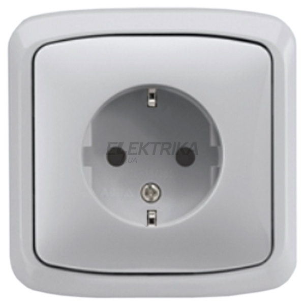 Розетка із заземленням та заслінками, димчастий, 16A, 250V, Tango, Elektro-Praga