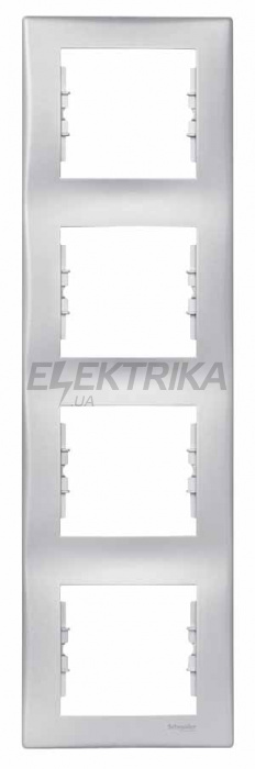 Рамка 4-постова вертикальна Schneider Electric Sedna алюмінієва (SDN5802060)