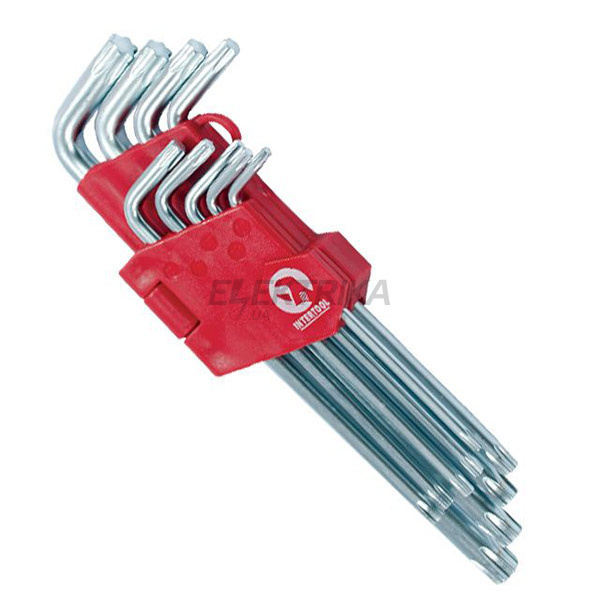 Набір Г-подібних ключів TORX 9шт, Т10-Т50, Cr-V, Big