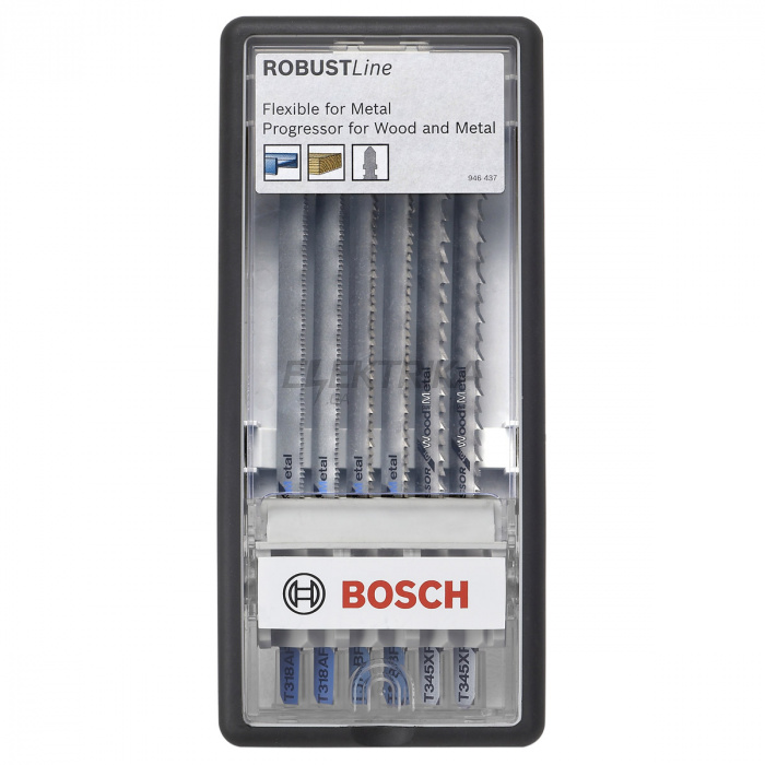 Набір із 6 пиляльних полотен Robust Line Metal Profile, з T-подібним хвостовиком T 318 AF; T 318 BF; T