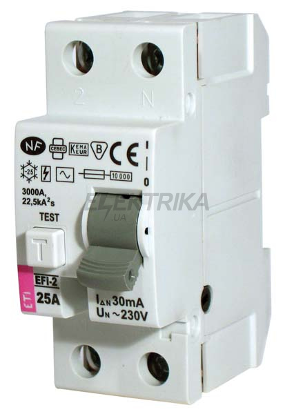 Реле диференціальне (ПЗВ) EFI-2 25/0,03 AC (10кA)