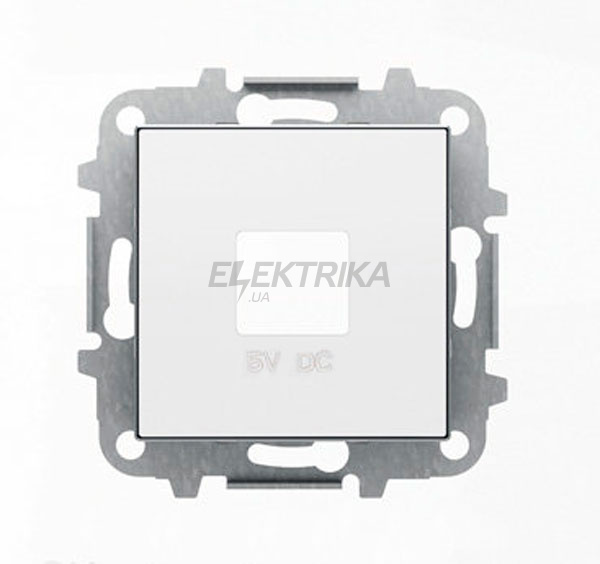 Накладка подвійної розетки USB біла