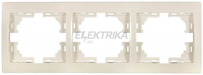 Рамка 3 посту горизонтальна Lezard Mira б/вст крем (701-0300-148)