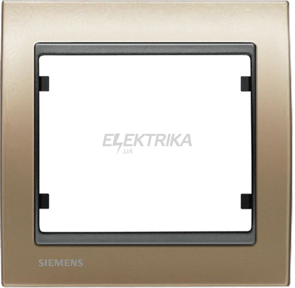 Рамка 1 пост Siemens Mega бронза пласт. вставка чорний коссо (S22001 BNC)