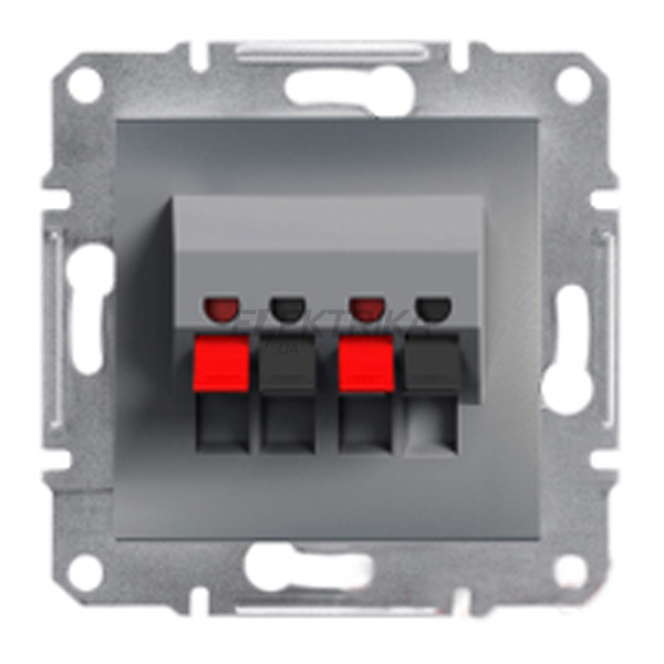 Аудіорозетка Schneider Electric Asfora 2 модуля сталь (EPH5700162)