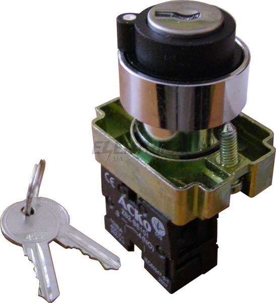 Кнопка поворотная с ключом 3-позиционная XB2-BG03