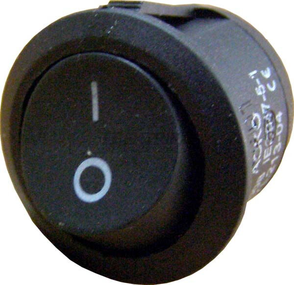 Переключатель 1-клавишный круглый черный YL213-04